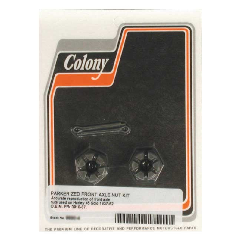 COLONY AXLE NUT KIT. FRONT PARKERIZED 989363