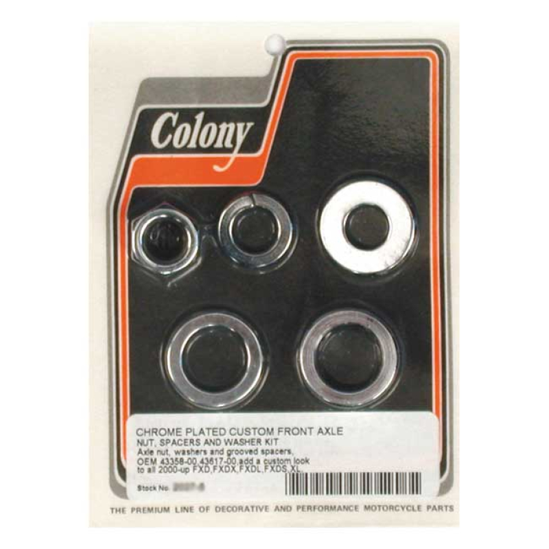 COLONY AXLE SPACER KIT FRONT, GROOVED 989430