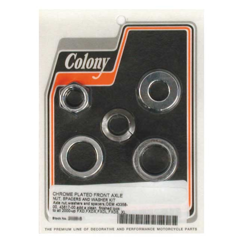 COLONY AXLE SPACER KIT FRONT, SMOOTH 989431