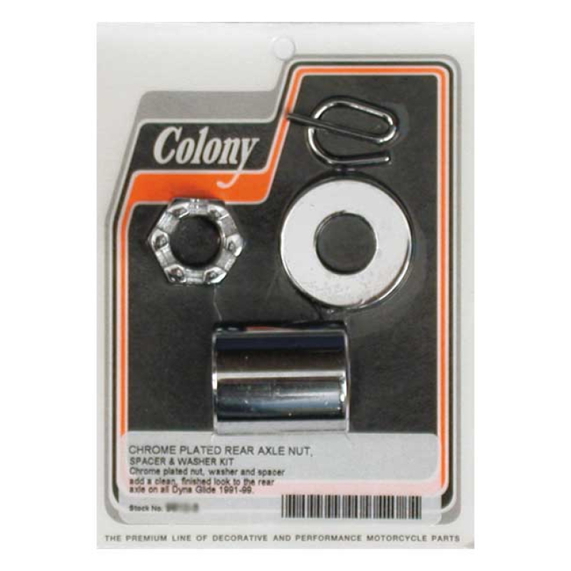 COLONY AXLE SPACER KIT REAR, SMOOTH CHROME 989458