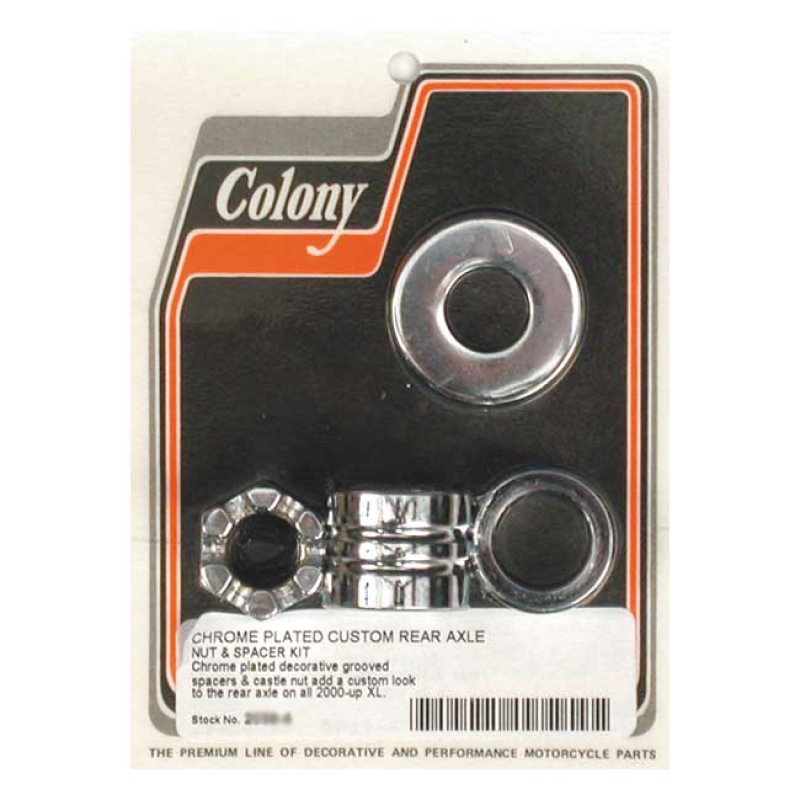 COLONY AXLE SPACER KIT REAR, GROOVED CHROME 989464