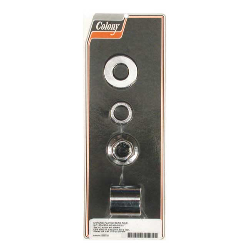 COLONY AXLE SPACER KIT REAR, SMOOTH CHROME 989467