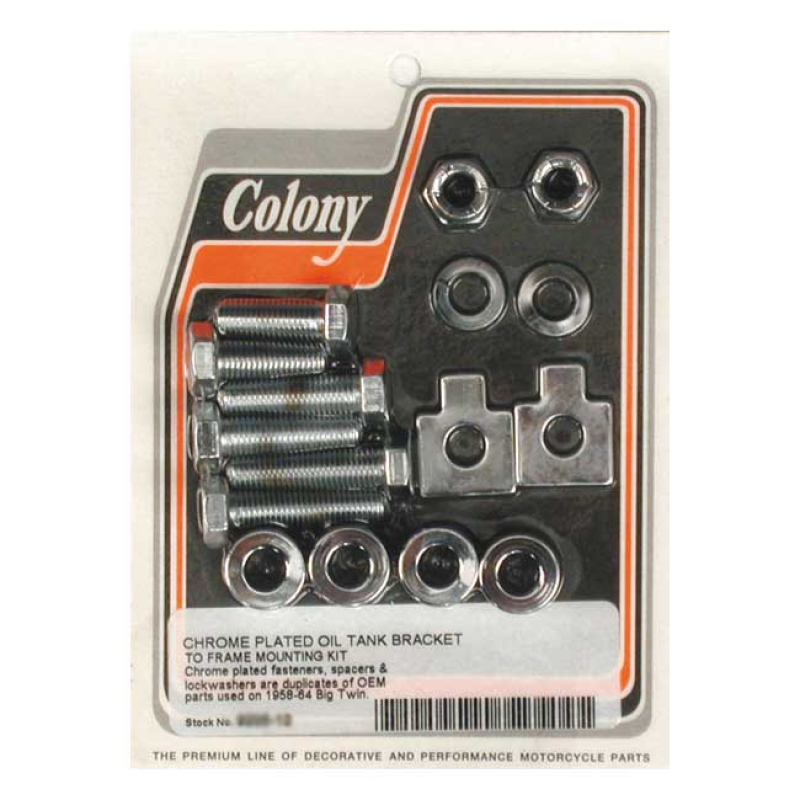 COLONY, OIL TANK MOUNT KIT. CHROME CHROME. REPRODUCTION OF THE ORIGINA 989508