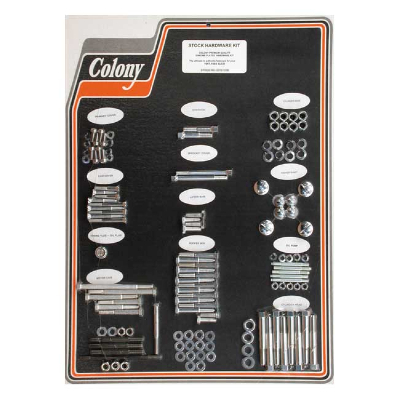 COLONY MOTOR SCREW SET CHROME, OEM STYLE 989574