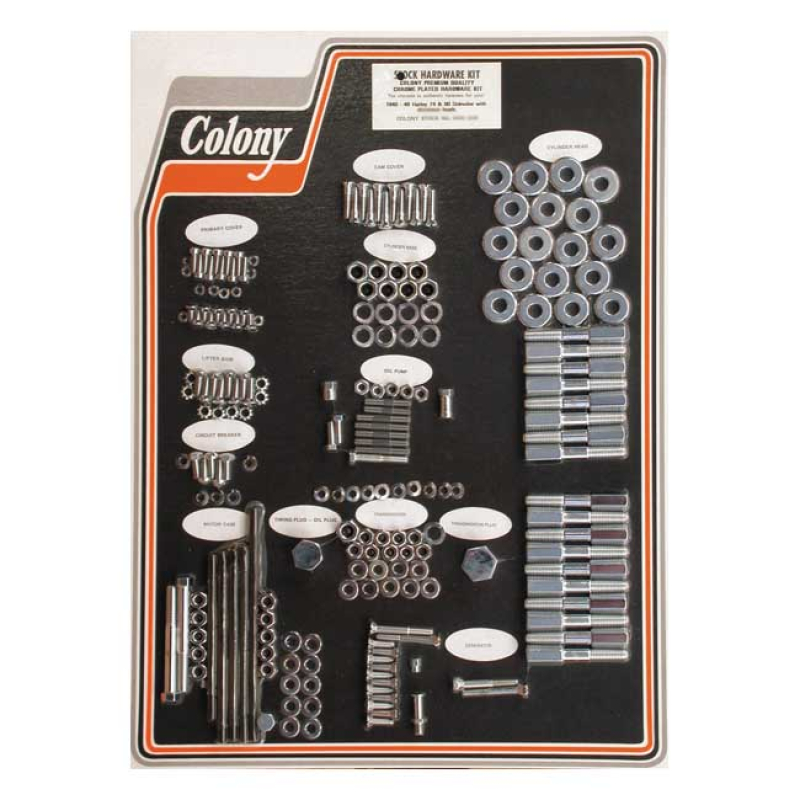 COLONY MOTOR SCREW SET CHROME, OEM STYLE 989592