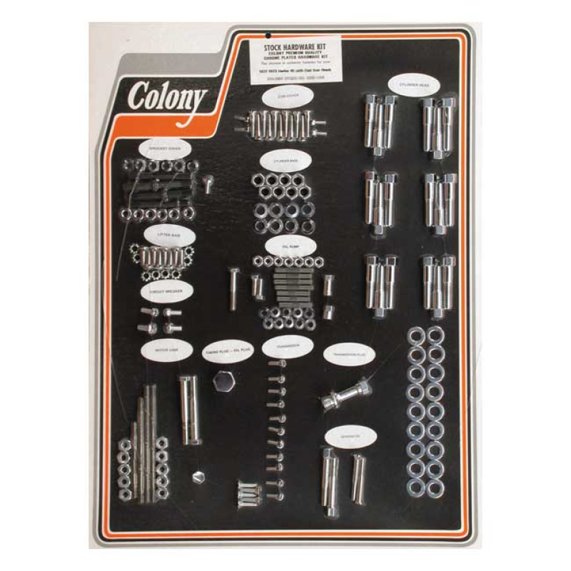 COLONY MOTOR SCREW SET CHROME, OEM STYLE 989594