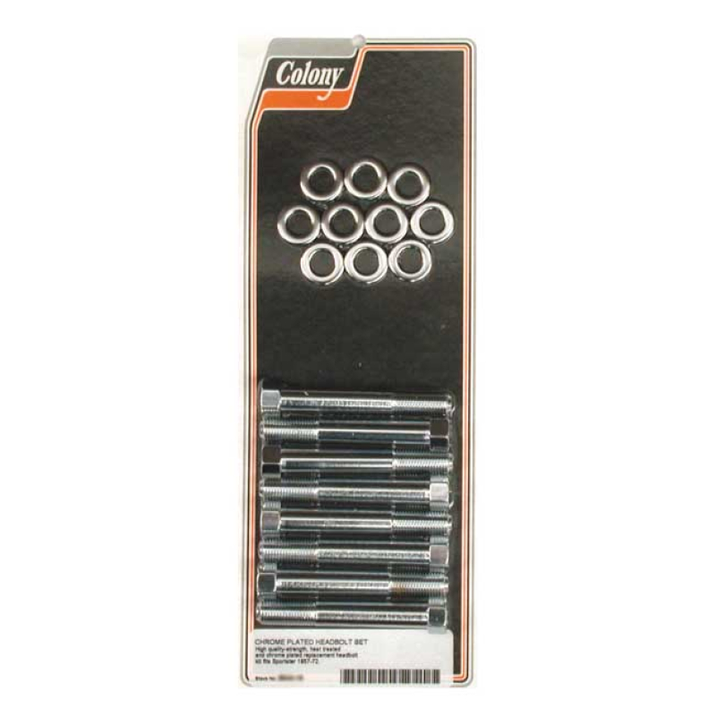 COLONY HEAD BOLT KIT CHROME, OEM STYLE, INCL. WASHERS 989610