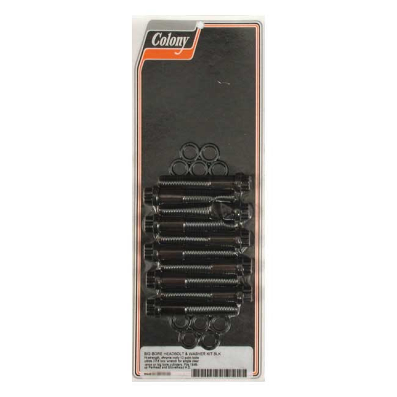 KANSIPULTIT COLONY, 12-POINT ''BIG BORE'' HEAD BOLT KIT. BLACK 989634