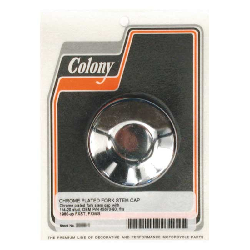 COLONY, FORK STEM BOLT COVER FL. CHROME CHROME PLATED. ON THE INSIDE O 989744
