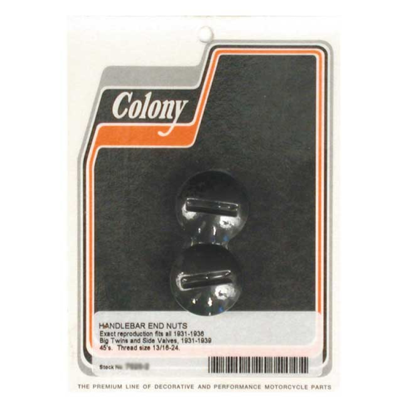 COLONY HANDLEBAR END PLUGS EARLY REPRODUCTION; SCREW-IN; 13/16-24 THRE 989780
