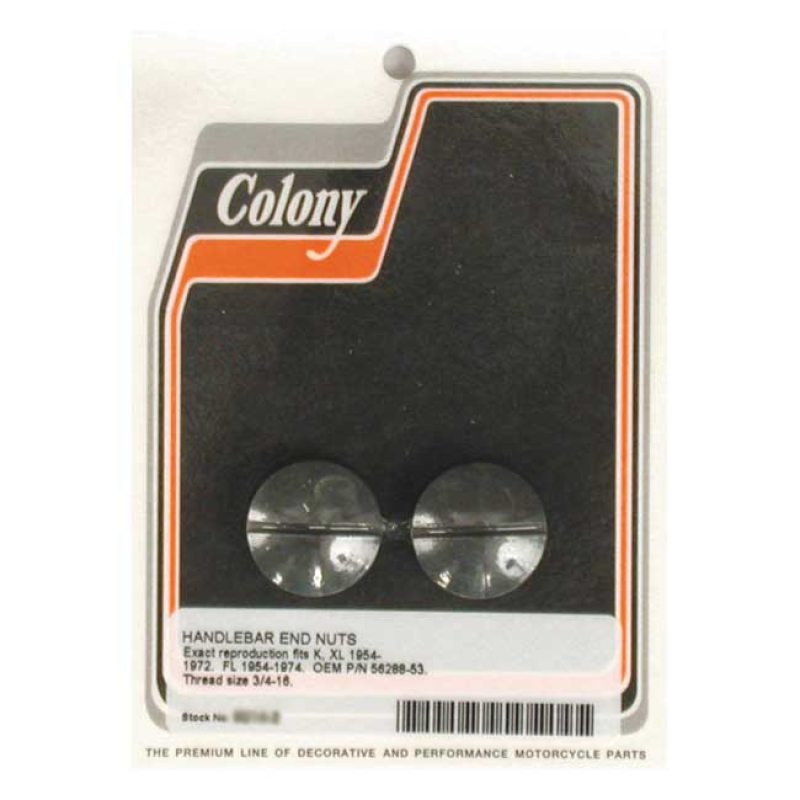 COLONY HANDLEBAR END PLUGS EARLY REPRODUCTION; SCREW-IN; 3/4-16 THREAD 989781