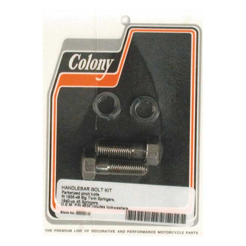 COLONY SPRINGER HANDLEBAR PINCH BOLTS BLACK PARKERIZED; REPRODUCTION; 989784