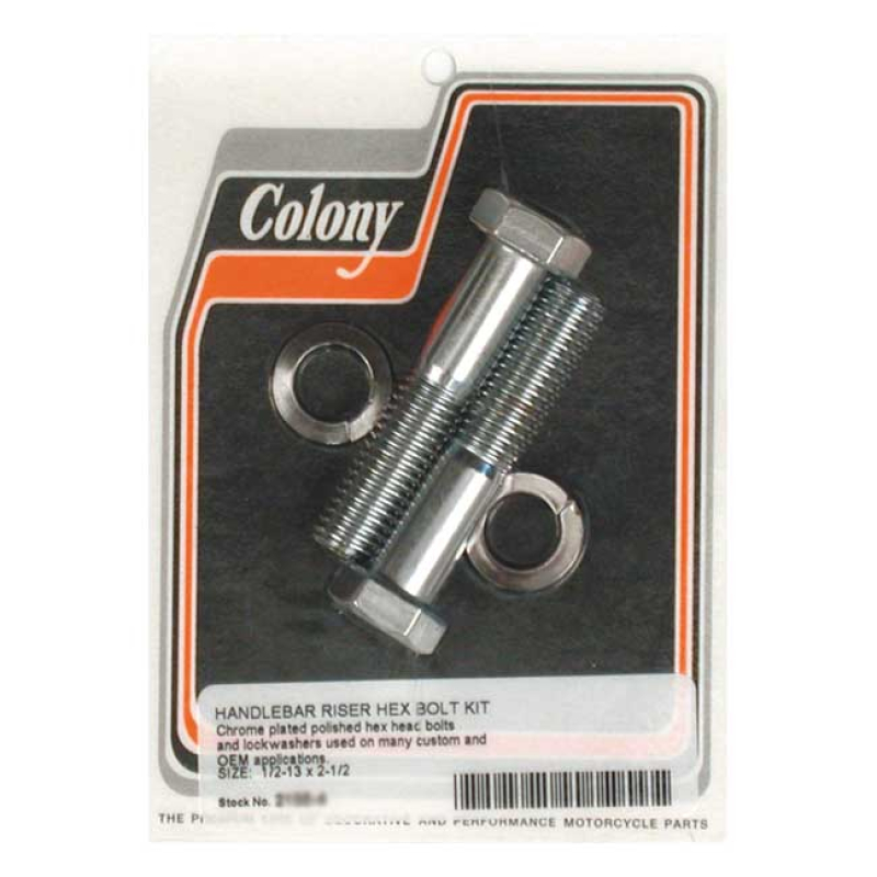 COLONY RISER BOLT SET CHROME HEX, 1/2-13 X 2 1/2" 989788