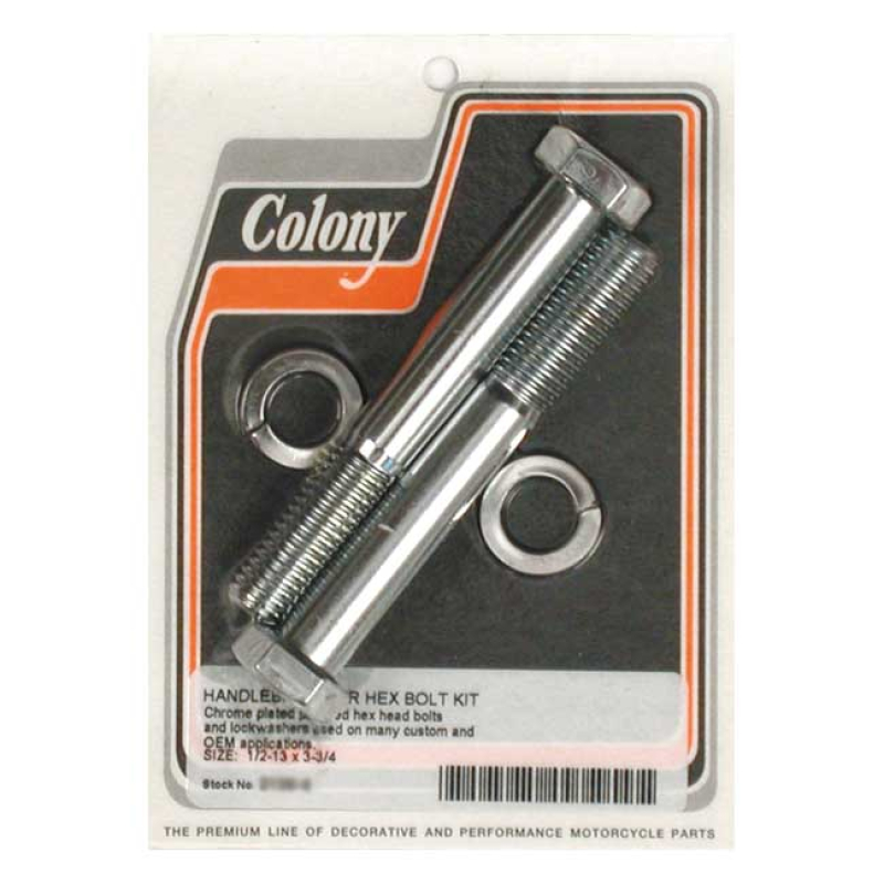 COLONY RISER BOLT SET HEX CHROME, 1/2-13 X 3 3/4" 989800