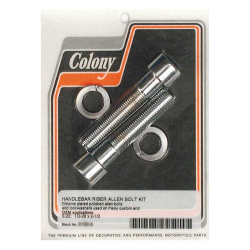 COLONY RISER BOLT SET CHROME ALLEN, 1/2-20 X 2 1/2" 989802