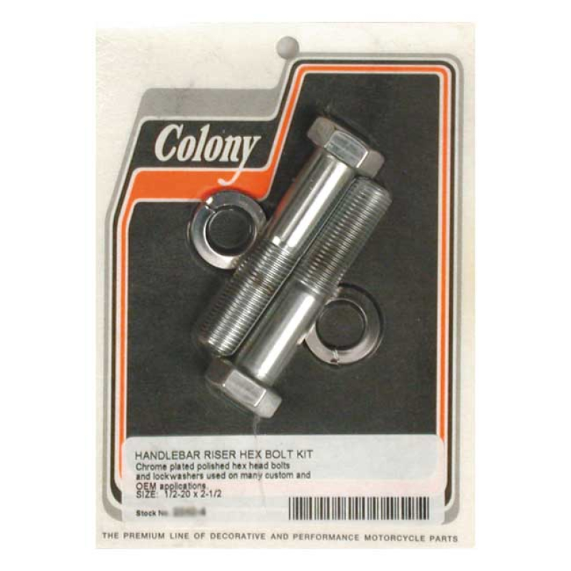 COLONY RISER BOLT SET CHROME HEX, 1/2-20 X 2 1/2" 989803