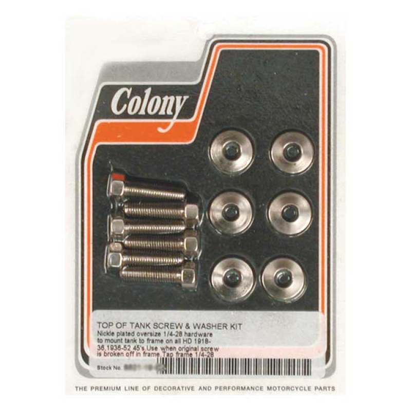 COLONY, GAS TANK MOUNT KIT. NICKEL PLATED. OVERSIZE OVERSIZE. REPRODUC 989821