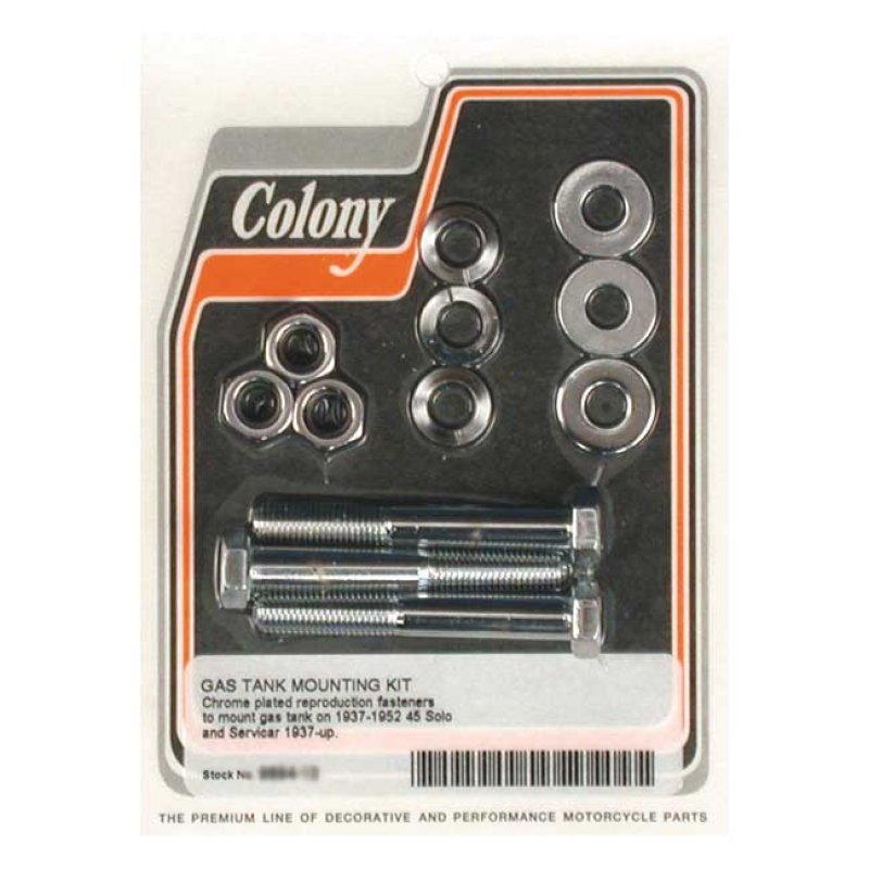 COLONY, OIL TANK MOUNT KIT. CHROME PLATED REPRODUCTION OF THE ORIGINAL 989837