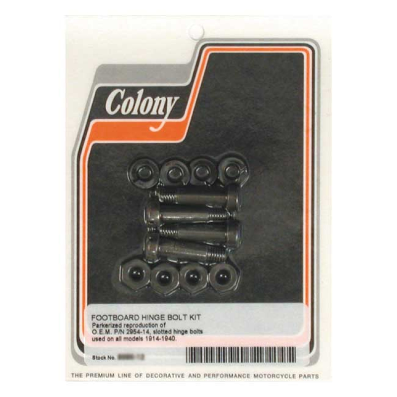 COLONY, RIDER FLOORBOARD HINGE BOLT MOUNT KIT. SLOTTED 989923
