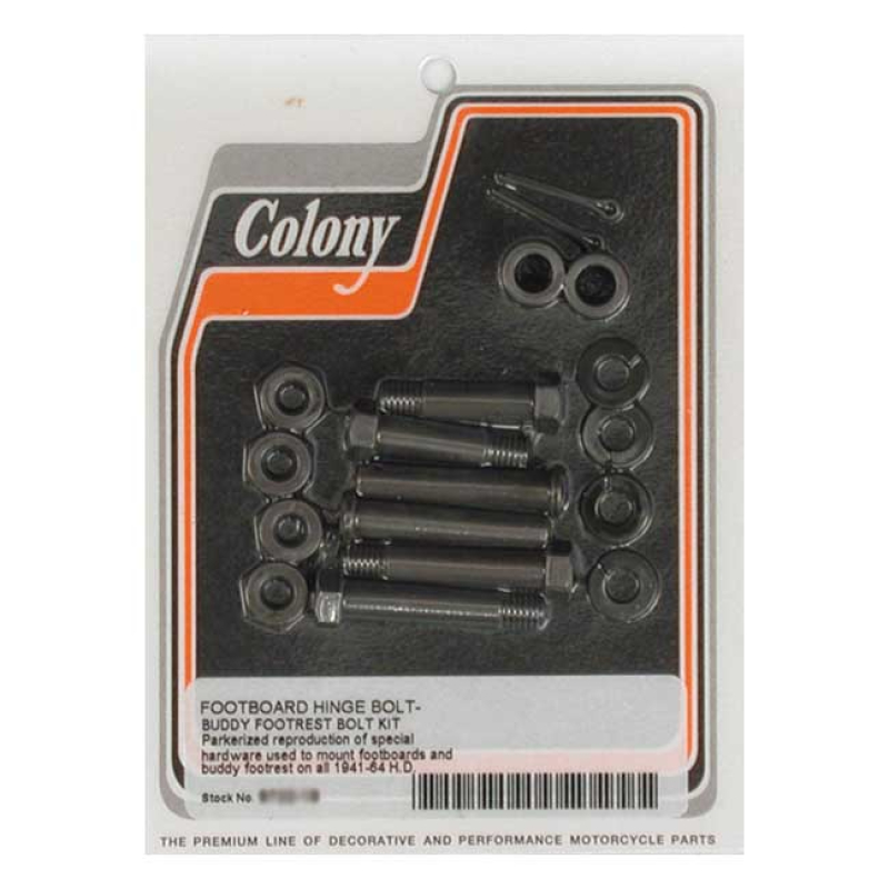 COLONY, FLOORBOARD AND PASSENGER PEG MOUNT KIT. BLACK BLACK PARKERIZED 989926