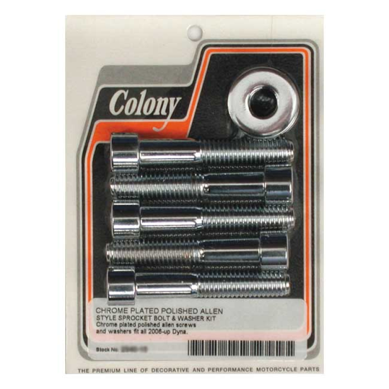 COLONY, WHEEL PULLEY BOLT & WASHER KIT. CHROME POLISHED CHROME PLATED 989958