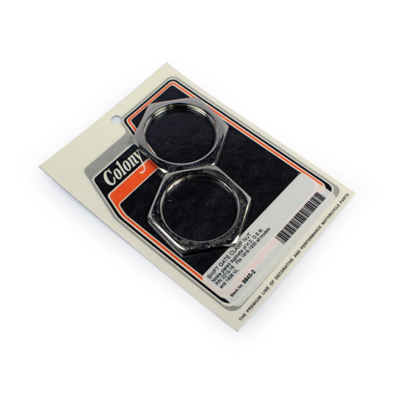 COLONY, SHIFTER GATE CLAMP NUTS. NICKEL NICKEL PLATED. OEM REPRODUCTIO 989974