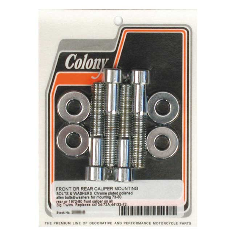 COLONY, BANANA CALIPER BOLT KIT CHROME. 4-PACK. SOCKET HEAD (ALLENHEAD 989977