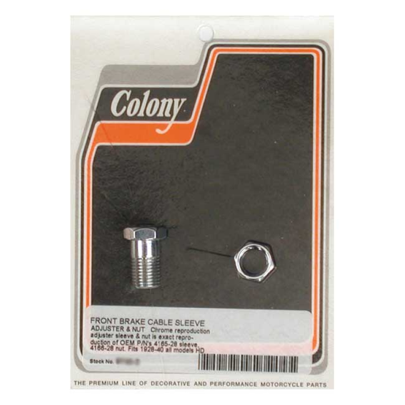 COLONY, FRONT BRAKE CABLE ADJUSTER. CHROME OEM STYLE REPRODUCTION. MAD 989990