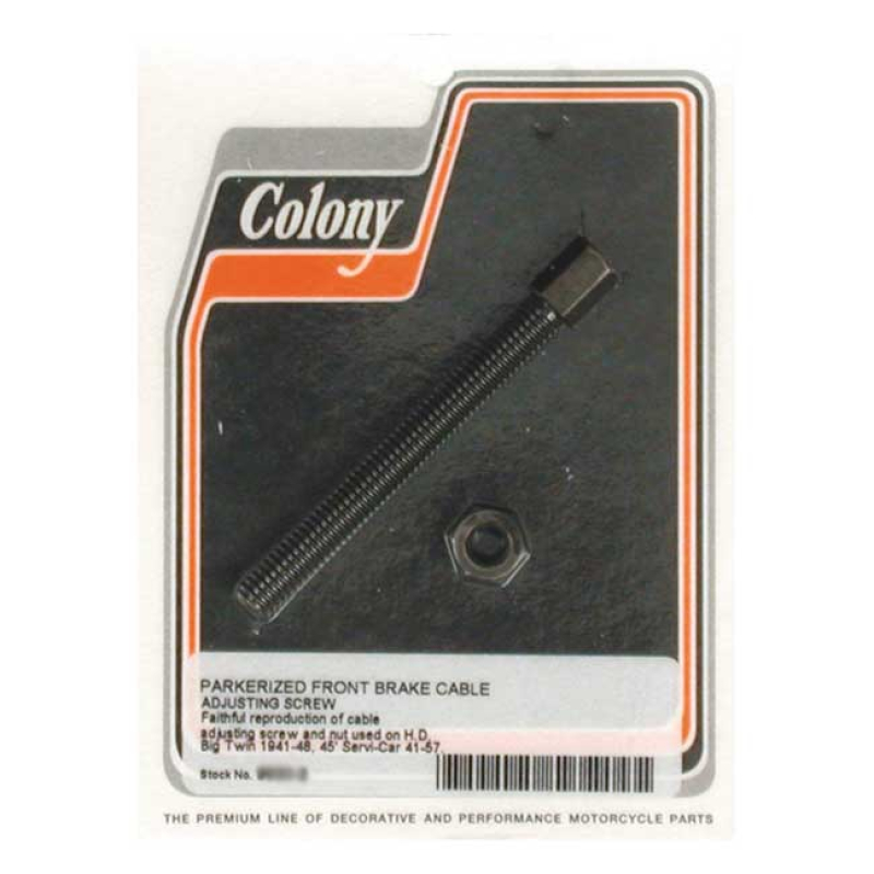 COLONY, FRONT BRAKE CABLE ADJUSTER. BLACK PARKERIZED OEM STYLE REPRODU 989995