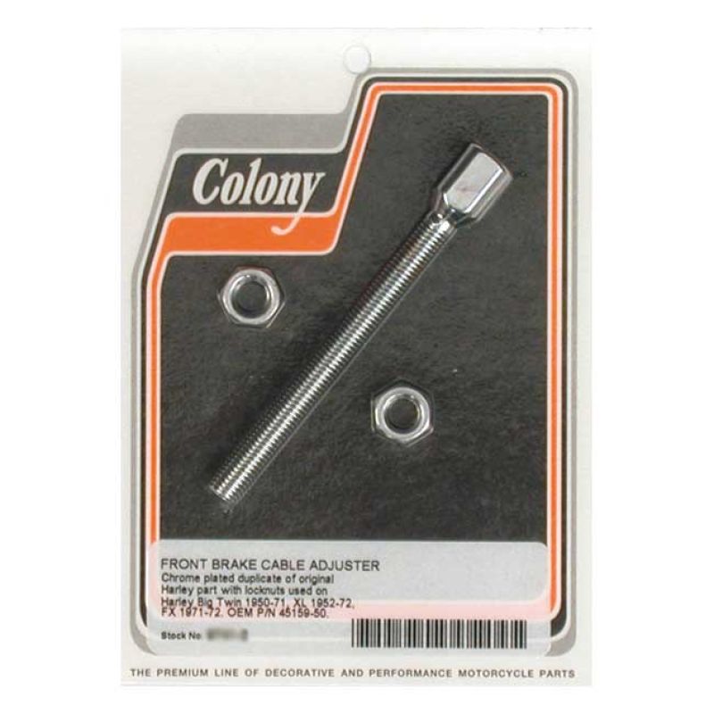 COLONY, FRONT BRAKE CABLE ADJUSTER. CHROME OEM STYLE REPRODUCTION. FIT 989996