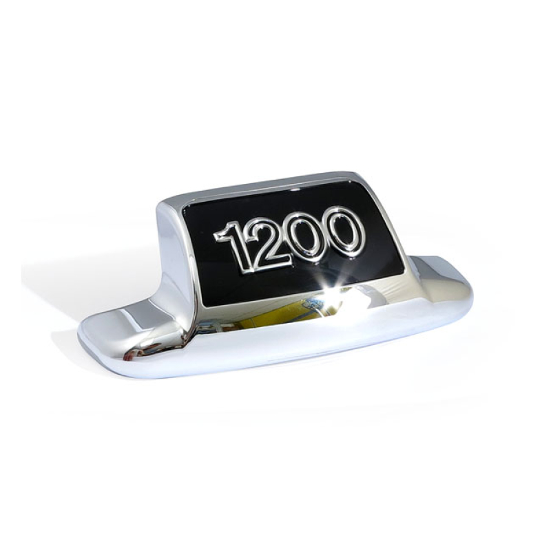 REAR FENDER TIP -1200-. CHROME DIE-CAST CHROME REPLACEMENT REAR FENDER 990029