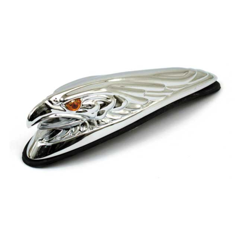 FENDER ORNAMENT EAGLE HEAD, CHROME GOLD DETAILED ORNAMENT FOR FRONT FE 990071