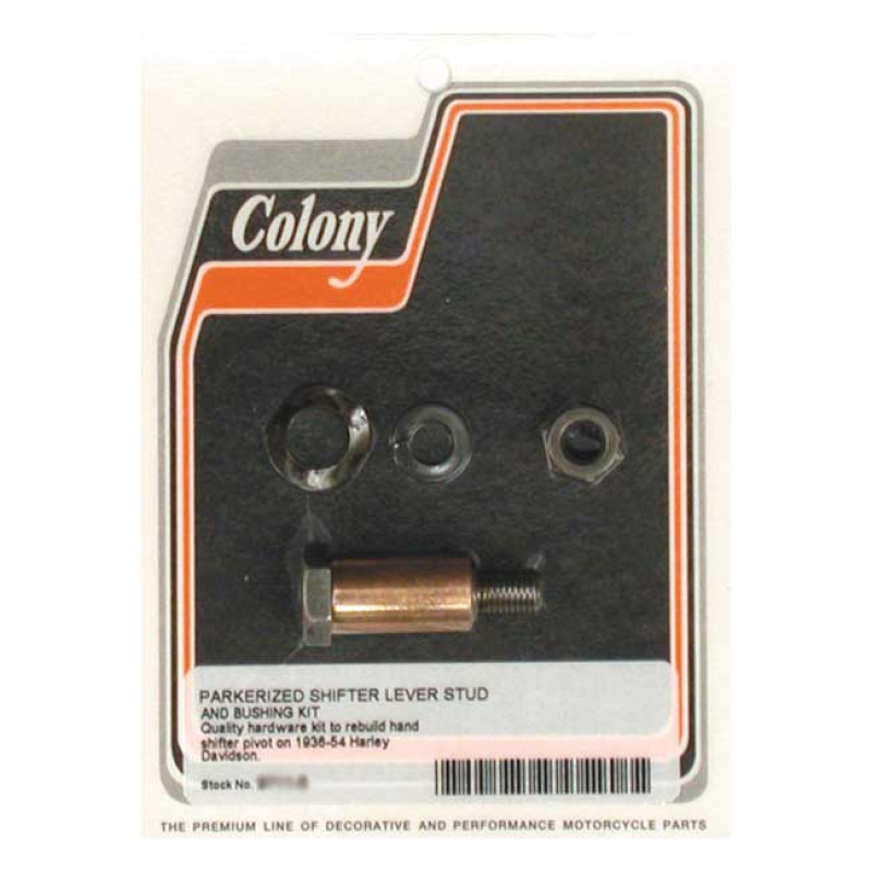 COLONY, SHIFT LEVER STUD & BUSHING KIT. BLACK BLACK PARKERIZED FINISH. 990162