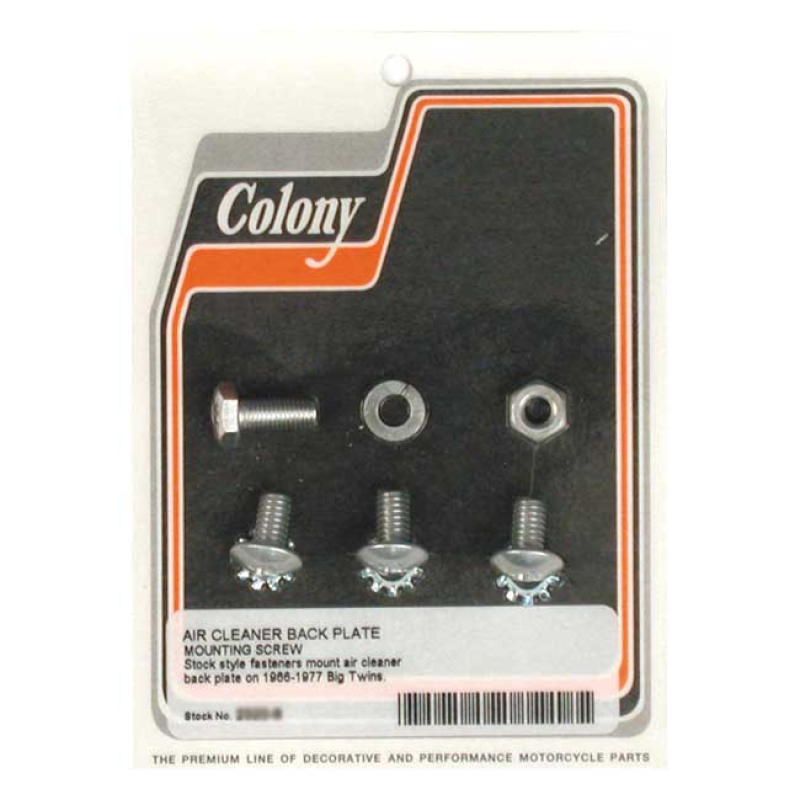 COLONY, AIR CLEANER BACKPLATE MOUNT KIT ZINC PLATED. OEM STYLE REPRODU 990179