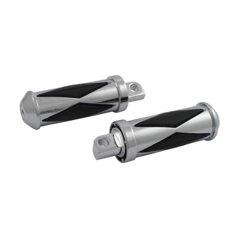 DIAMOND FOOTPEGS, LARGE DIAMETER. MALE MOUNT. CHROME DIAMOND SHAPED RU 990186