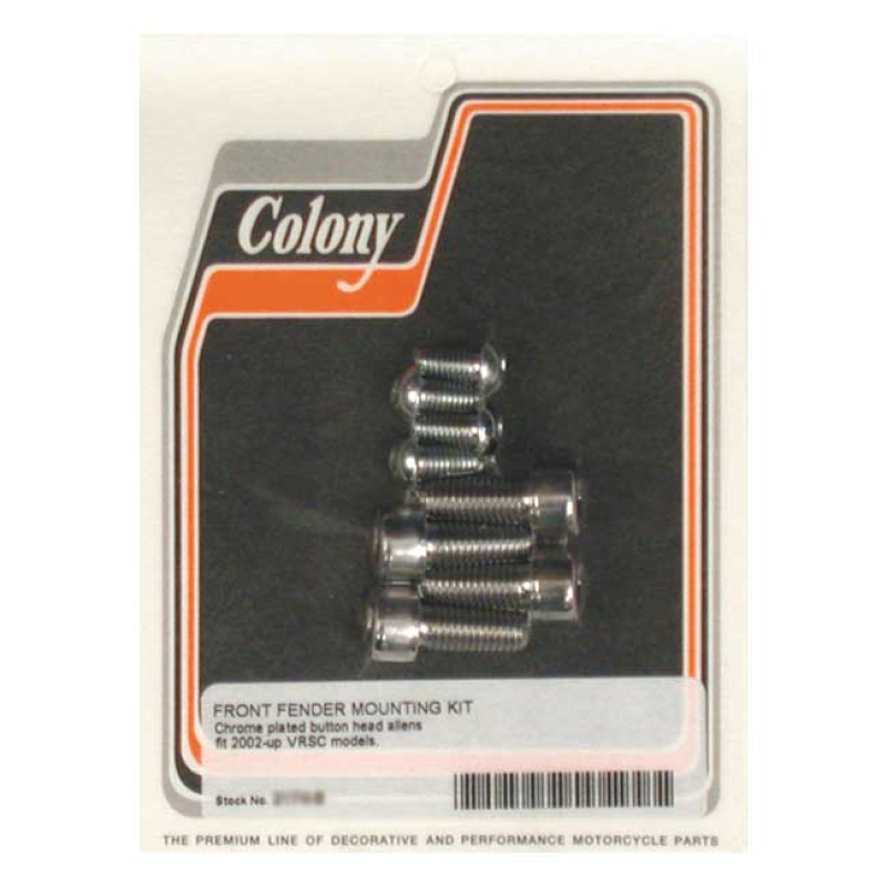 COLONY FENDER MOUNT KIT CHROME BUTTONHEAD, FRONT 990256
