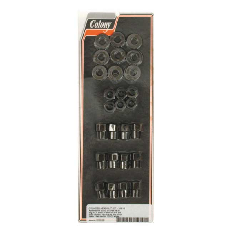 COLONY 45" CYL HEAD NUT KIT PARKERIZED, 45" WITH CAST IRON HEADS 990278