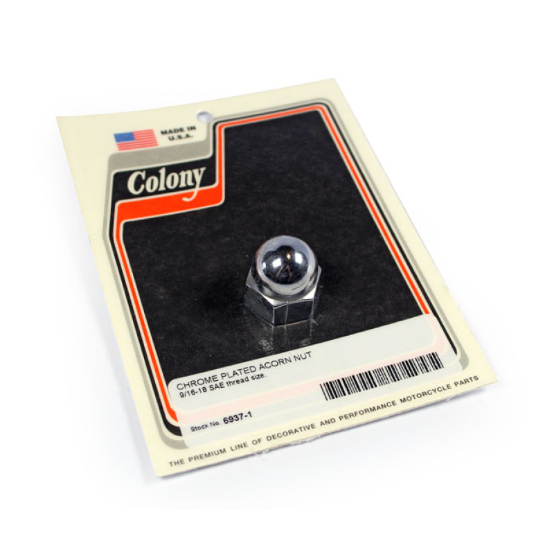 COLONY ACORN NUTS CHROME PLATED 9/16-18 SAE 990404