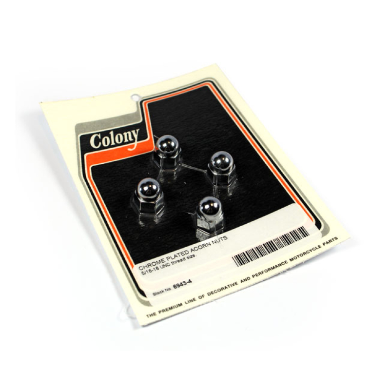 COLONY ACORN NUTS CHROME PLATED 5/16-18 UNC 990410