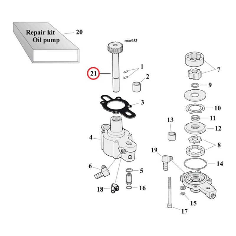 EASTERN DRIVE GEAR SHAFT, OIL PUMP 990668