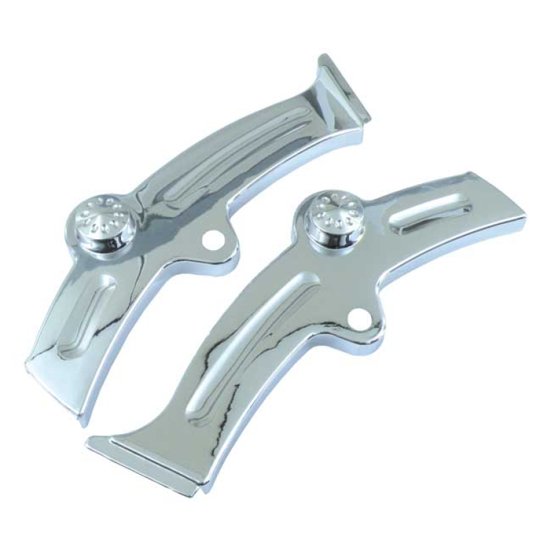 SOFTAIL SWINGARM COVERS SLOTTED. CHROME CHROME PLATED SWINGARM COVER K 991364
