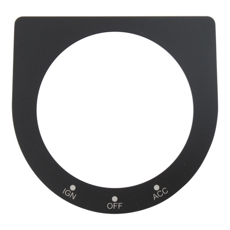 NAME PLATE, IGNITION SWITCH SATIN BLACK WITH PRINT. OEM STYLE REPRODUC 992501