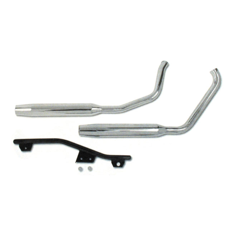 PAUGHCO, TAPERED EXHAUST (38"). CHROME SLIDER CHANNEL ON FRONT PIPE. I 500295