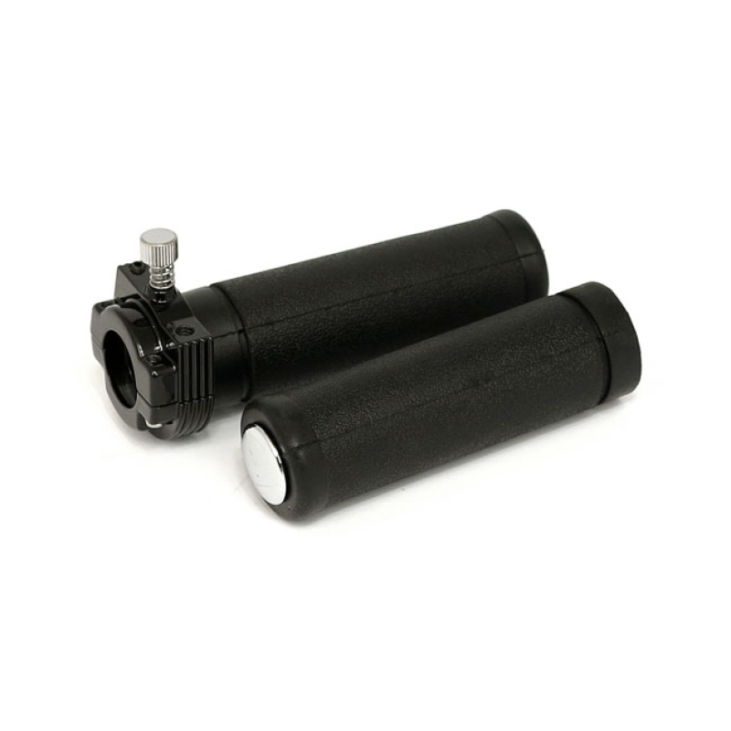 OEM STYLE THROTTLE ASSEMBLY WITH GRIPS, SINGLE CABLE. BLACK BLACK THRO 501308