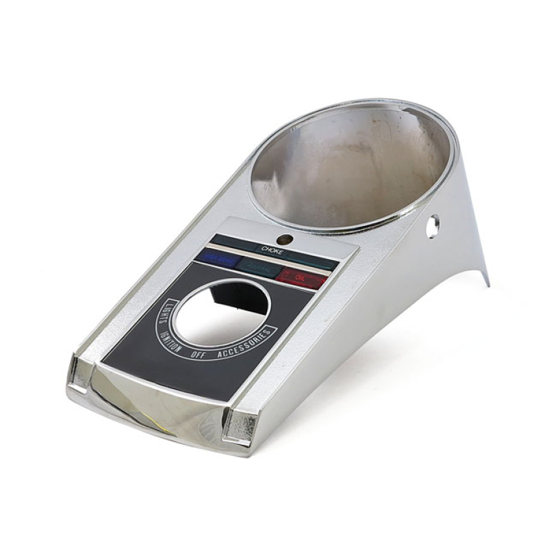 DIE-CAST ALUMINUM DASH COVER, 68-90 STYLE. CHROME REPLACEMENT DIE-CAST 504935