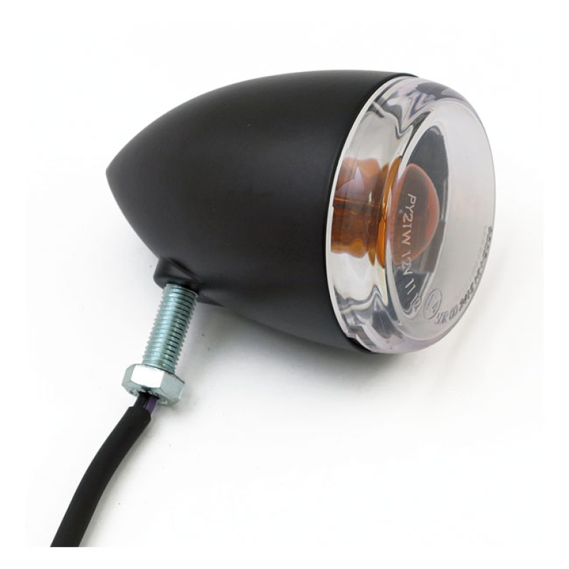 LATE-STYLE TURN SIGNAL ASSEMBLY. REAR. MATTE BLACK - REAR USE, WITH HO 505124