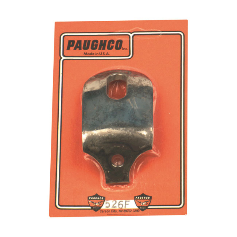 PAUGHCO, HEADLAMP MOUNTING BRACKET. CHROME CHROME PLATED STEEL.   USED 508222
