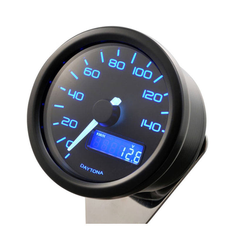 VELONA 60MM ELECTRONIC SPEEDOMETER 140MPH/KMH, BLACK 510156