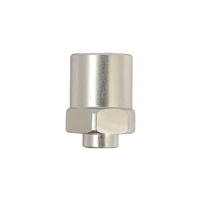 VARIOFLEX CONNECTOR SILVER ANODIZED ALUMINUM, M10X1.25, INT. THREADED, 510446