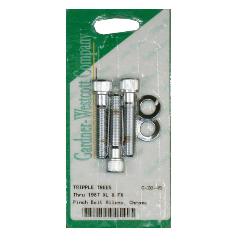 TRIPLE TREE PINCH BOLT SET. CHROME ALLEN HEADS CHROME PLATED ALLEN HEA 510685
